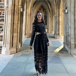 Asilio A Cut Above Black Cutout Maxi Dress Size XS